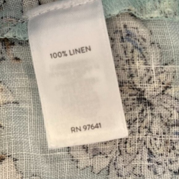 J.Jill Love Linen Woman's Blue Dizi Floral Pin-Tuck Dress Sz Lr - Picture 8 of 9